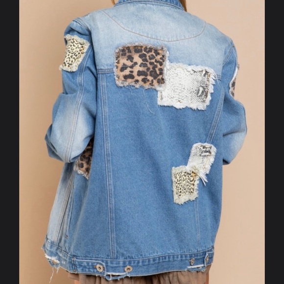 POL denim patchwork jacket - Picture 3 of 5